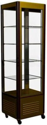 Витрина холодильная CARBOMA D4 VM 400-1 0109-0102 (R400C Люкс) коричнево-золотой